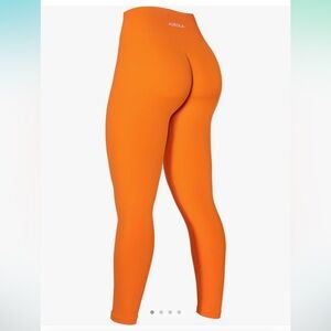 Creamsicle Orange, like new Aurola leggings with scrunch butt